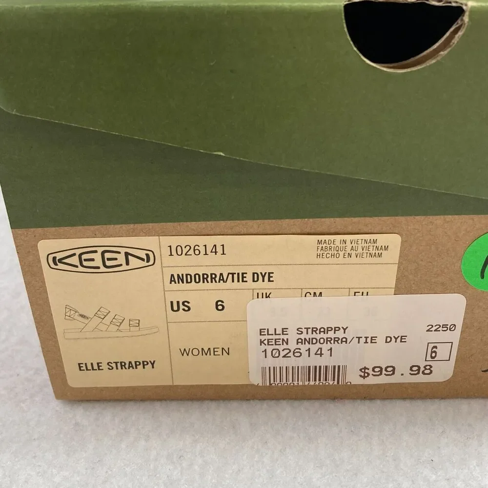 Keen Elle‎ Strappy Sandals Women's 6 Andorra Tie Dye Backstrap Casual Travel